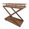 Wooden service trolley with two trays